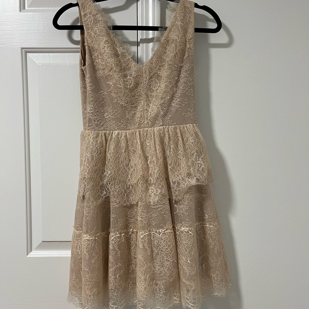 BCBGMaxAzria Cream Lace Dress